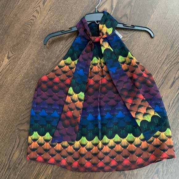 🔥HOT PRICE🔥Alice & Olivia NWT Leia bow sleeveless blouse - Picture 3 of 7